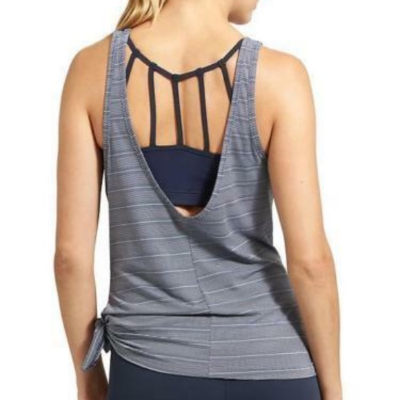 Athleta Max Out Tank Navy Blue Print NWT XXS - Picture 1 of 7